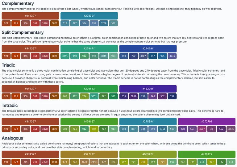 Find the nearest DMC threads that match a selected color